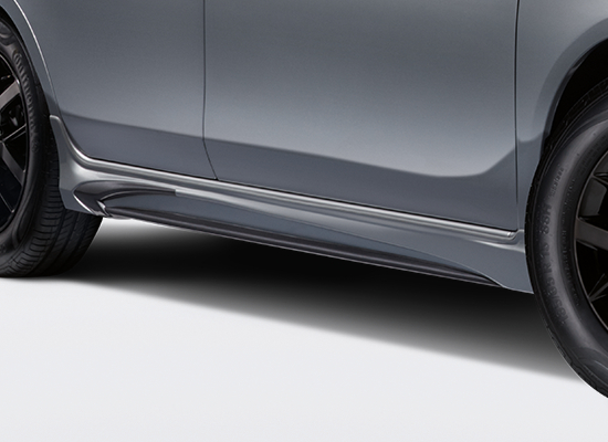 06 New Almera Black Series_TOMEI  Side Skirts with Dark Titanium Accent