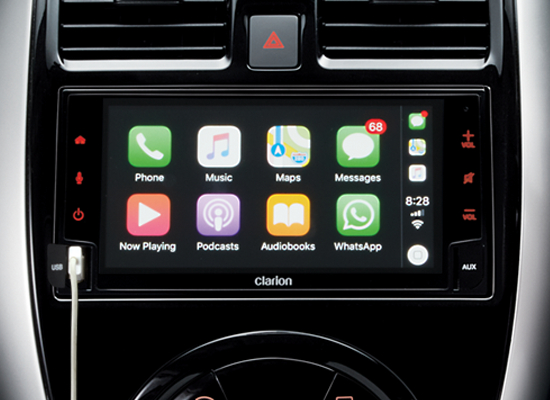 11 New Almera Black Series_Clarion Advanced Display Audio with Reverse Camera, Apply CarPlay & Andriod Auto