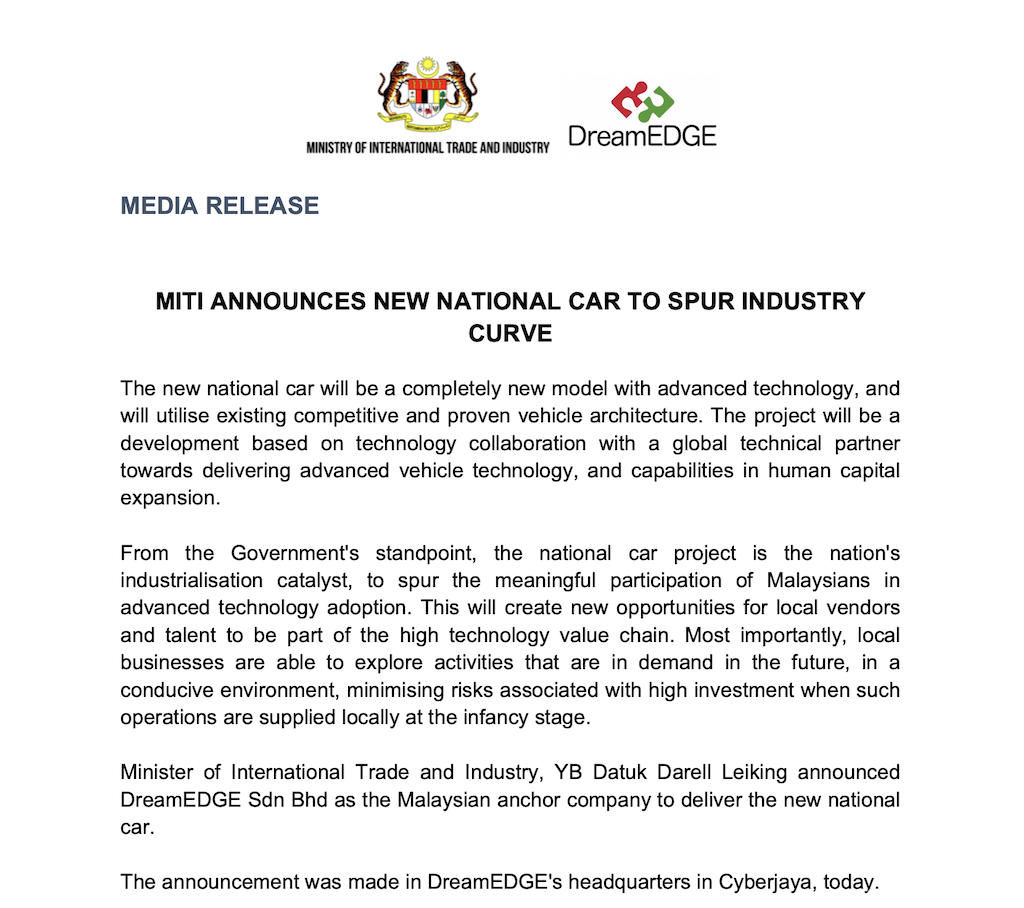 Kereta Nasional Baharu 1