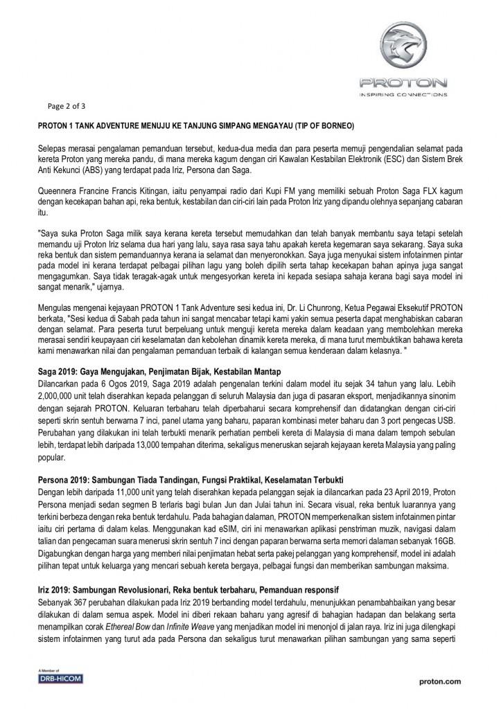 SIARAN AKHBAR - PROTON 1 TANK ADVENTURE P2